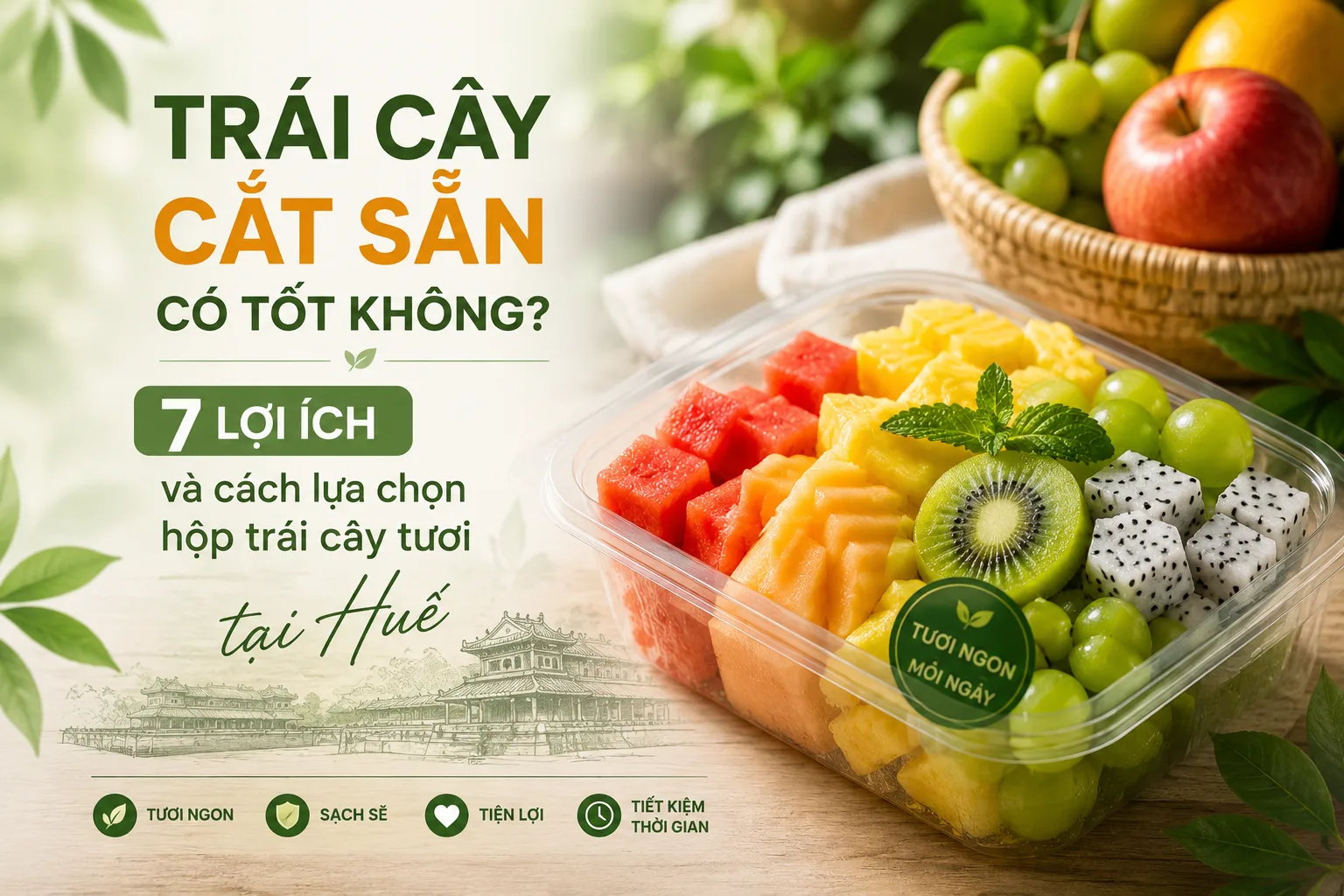 Trái cây cắt sẵn có tốt không? 7 lợi ích và cách lựa chọn hộp trái cây tươi tại Huế