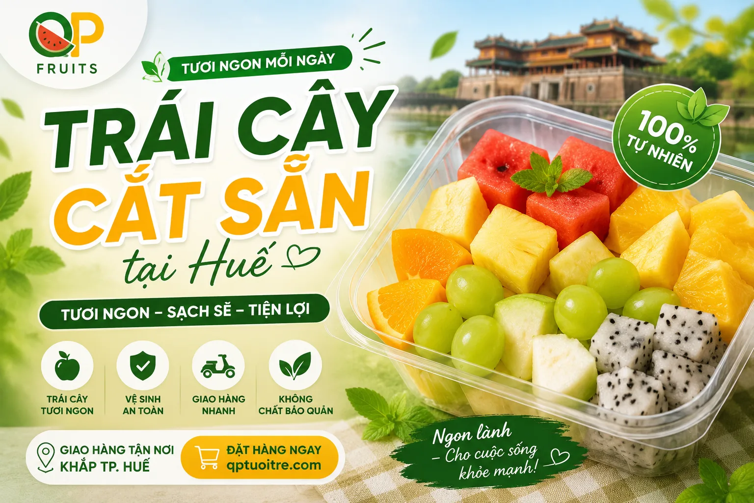 Trái cây cắt sẵn tại Huế – Tươi ngon, tiện lợi cùng QP Fruits