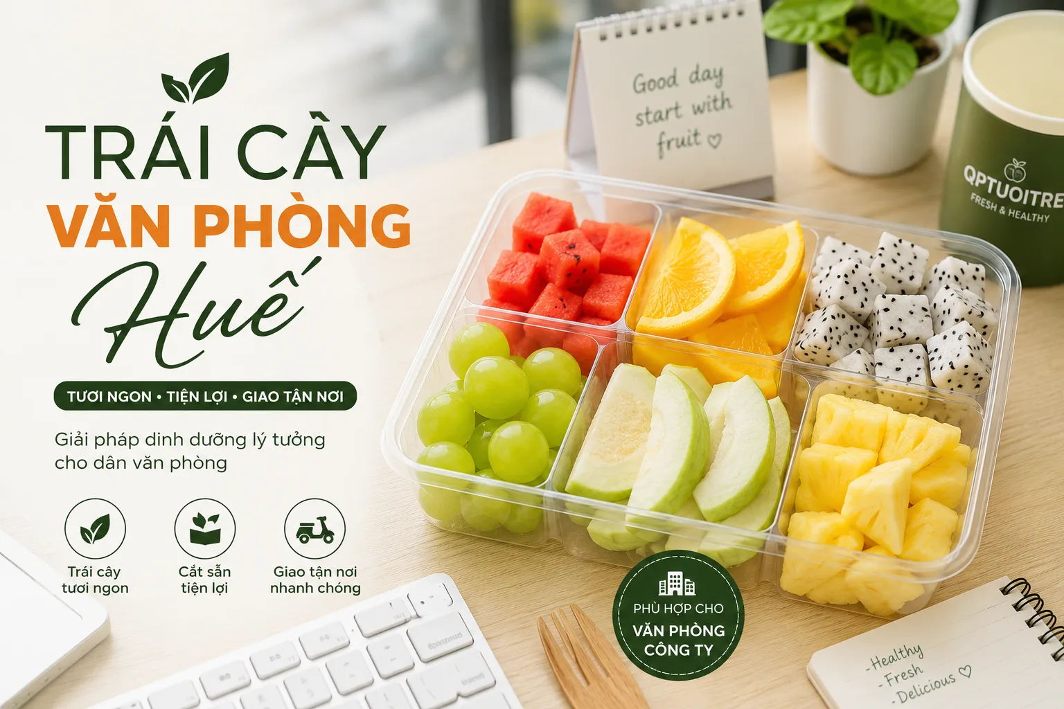 Trái Cây Văn Phòng Huế – Trái Cây Cắt Sẵn Giao Tận Nơi